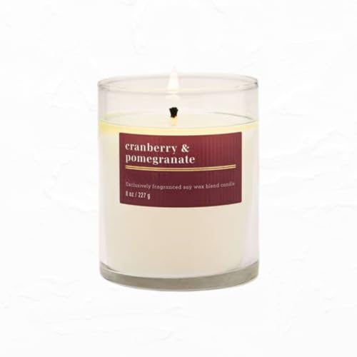 Cranberry & Pomegranate Scented Single Wick Candle with Decorative Lid,