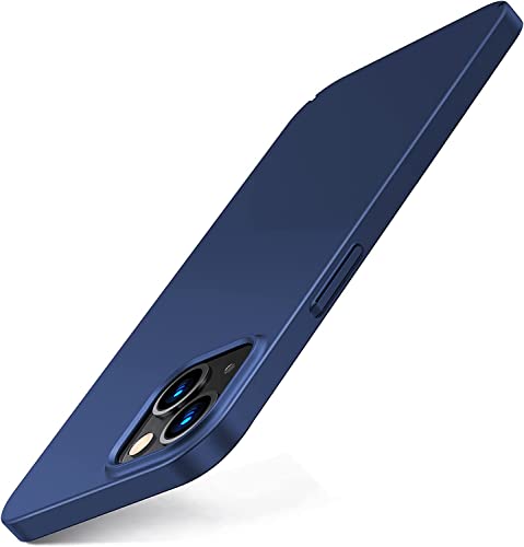 TORRAS Slim Fit for iPhone 14 Case/iPhone 13 Case Ultra-Thin Sturdy Protective Cover with Non-Slip Grip & No Fingerprint Hard Plastic Super Slim Phone Case for iPhone 14/13 (6.1) Inch, Navy Blue