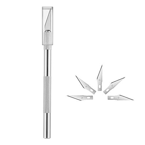 Stainless Steel Precision Knife Set Hobby Knife Razor Tool With 5 Spare Blades For Phone Repair Scrapbooking Stencil Plastic Models #TOP7