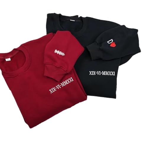 Custom Embroidered Hoodie Couple Gift, Personalize Embroidered Sweatshirt, Gift for Him, Gift for Her, Anniversary Gift Idea Custom Crewneck Cover