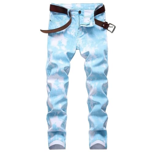 Men's Oversized Slim Tie Vintage Wash Full Length Denim Trousers Y2k Punk Long Trousers3