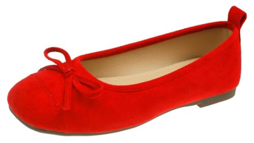 Niction Suede Bow Flats for Women Casual Round Toe Flat Shoes Cute Mary Jane Ballet Flats Shoes Comfortable Dressy for Work Office 2025