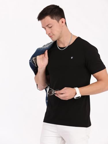 Image of Macroman M-Series Smartz Basics Half Sleeve Round Neck Stretch T-Shirt for Men, Cotton Blend (Pack of 1)