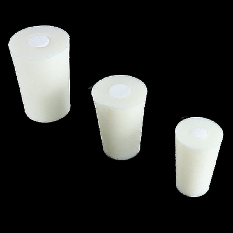 Solides Silicone Stopper Airlock Stopper with Hole Laboratory Stopper usedes to Valve Fermentation Secondary Wine Bottles(24-30mm-5pcs)