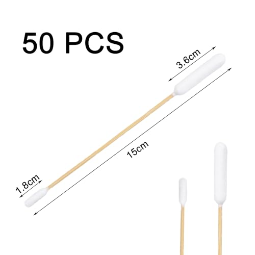 KMKANPO 50 Stück 15cm Hunde Wattestäbchen,Ohrreiniger für Haustiere,Ohrreinigungsstäbchen für Hunde,Wattestäbchen mit Doppelter Runder Spitze,Baumwolle Ohrenstäbchen für Haustiere,Hund,Katze