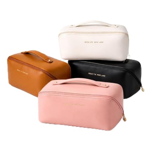 Necessaire Feminina Porta Maquiagem Higiene Organizador Viagem Academia Estojo Cosmeticos Maleta com Alça Abre 90° Blogueira Influencer (PRETO) Dia dos Namorados