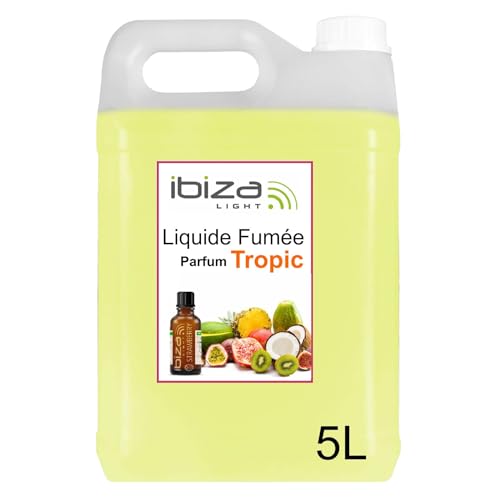 Ibiza - Pack Liquide à Fumée Bidon de 5 Litres Liquide Ibiza Light SMOKE5L-N pour Machine à Fumée - Fiole de Parfum TROPIC Exotique
