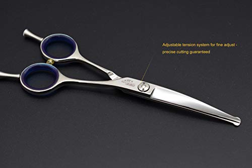 Professional Dogs/Pets Grooming Scissors 5.5" Grooming Dogs' Face/Eyes/Paws/Noses With Ball Tip Safety Scissors Curved Convex Blade (5.5" Curved Safety) #TOP3