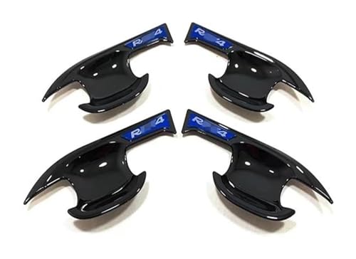 車外ドアハンドルカバー 用 RAV4 XA50 2019 2020 2021 2022 カーアクセサリー ステッカー カーボンファイバー クローム カードアハンドルボウルカバー(Black 2)