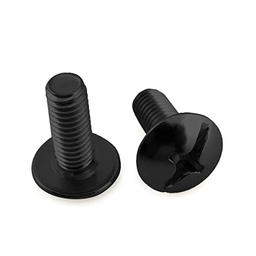 Image of Rely⇒VP INDUSTRIES (Pcs-25) M6x12 mm Truss Phillips Head Screw Mild Steel in Black Zinc | Truss Head Screws,Fully Thread,Machine Thread