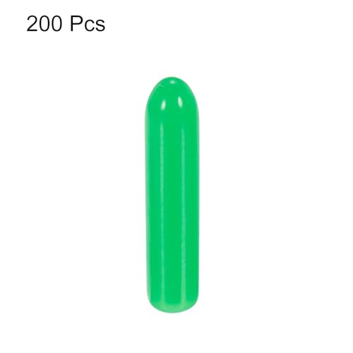 Image of MECCANIXITY 200pcs 1 /8 inch(3mm) Rubber End Caps Cover PVC Vinyl Screw Thread Protector Round Wire Shelf Caps for Screw Bolt Pipe Fence Post, Green