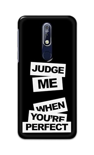 Image of Printed Hard Back Cover for Nokia 7.1 Back Cover (Judge Me Quote) -190724(DP)