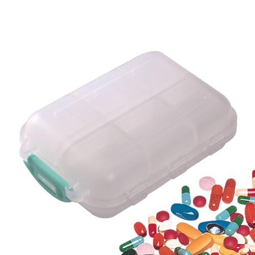 Organizador de pastillas de viaje - Dispensador de medicamentos portátil con 12 compartimentos - Organizador de almacenamiento de pastillas para vitaminas, decoraciones, tornillos, clips y otros artíc
