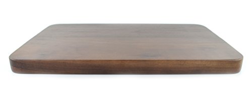 Samyo Black Walnut Solid Wood Rectangular Tableware Serving Tray Handcrafted Decorative Trays Food Tray Serving Platters for Coffee Wine Cocktail Fruit Meals (Middle Size)