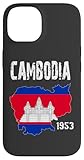 Cambogia Mappa Bandiera EST. 1953