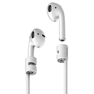 elago AirPods bevestigingsband band compatibel met Apple AirPods 1 en 2 – van soepele siliconen, 45 cm, perfect voor sport, vrije tijd en outdoor activiteiten (wit)
