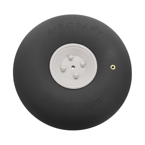 MECCANIXITY Ruedas de avión RC de ala fija de 5 pulgadas OD RC, ruedas de esponja de poliuretano para aviones, kit de repuesto de espuma RC para bricolaje, modelo RC, helicóptero, paquete de 1