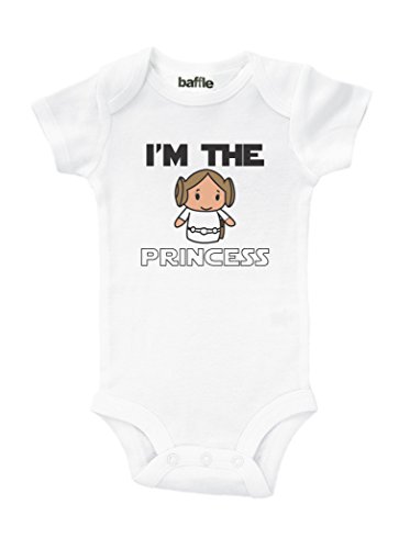 Image of Baffle "I'm the Princess Princess Leia Onesie - Black Text (9 mo)