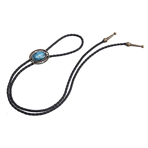 Image of GelConnie Native American Bolo Tie Rodeo Cowboy Leather Necktie Western Necklace Costume Accessories for Men,Women