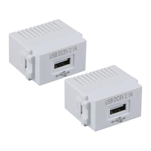 EasyByMall 1 módulo USB 220 V, transformador 5 V 2.1 A, panel carga teléfono, 0.9x1.4 pulgadas, teléfonos móviles, MP4 (2 unidades)
