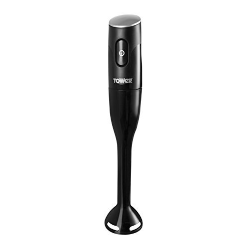 Tower Hand Stick Blender with Stainless Steel Blade, 1 Speed Setting, Ergonomic Design, 150 W, Black