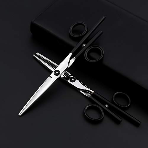 Ensemble de ciseaux de coiffure noir 440C au tranchant d'exception - 2