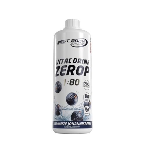 Best Body Nutrition Vital Drink ZEROP® - schwarze Johannisbeere, Original Getränkekonzentrat - Sirup - zuckerfrei, 1:80 ergibt 80 Liter Fertiggetränk, 1000 ml
