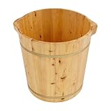 Vasca da bagno per piedi in legno di cipresso, naturale, con spessore 12 mm, 36, 5 x 40 cm, colore legno, per rilassamento, massaggio e benessere