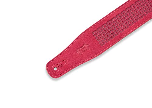 Levy’s Leathers MS26SQ-BRG Sangle de guitare en daim Motif floral Bordeaux 6,3 cm - Les Beatles, Paul McCartney, John Lennon, RIngo Starr, George Harrison Levy's Leathers MS26SQ-BRG Sangle de guitare en daim Motif floral Bordeaux 6,3 cm – Image 5