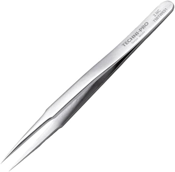 758TW631-4.72' High Precision Tweezers, Style 2, Superalloy Anti-Acid/Anti-Mag, Straight, Very Fine, Pointed, Superior