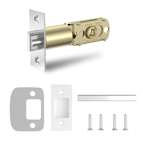 Foxgard Adjustable Deadlatch 2-3/8'' or 2-3/4'', Smart Door Knob Replacement Latch, Keyless Entry Door Lock Deadlatch, Fingerprint Door Lock Accessories