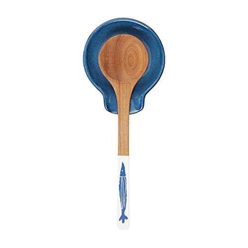 Mud Pie Sea Spoon Rest Set, Blue, spoon 11 1/2" | rest 5" x 5 3/4"