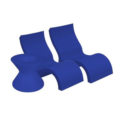 Image of Ledge Lounger Signature Lowback Chair Set - Two Chairs - Ice Bin Side Table - in-Pool - On-Deck - Water Depths 0-9 inch - All Types - Resin Water Chairs - Pool, Sundeck, Outdoor Patio, No Lid Included