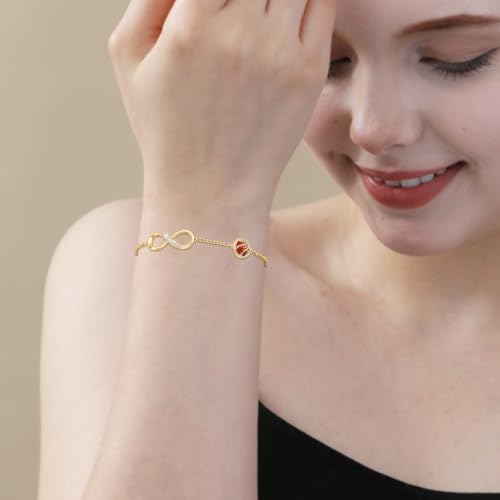 Miss Chipmunk Basketball Bracelet for Girls Teen Women,14K Gold Plated Infinity Charm Link Bracelet Sports Accessories Jewelry Gifts for Lovers Players Team Coach(Basketball,Gold) by Miss Chipmunk - Image 3