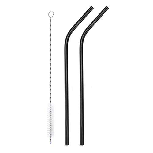 1Eway 2PCS Stainless Steel Straws Reusable Bent Metal Drinking Straws