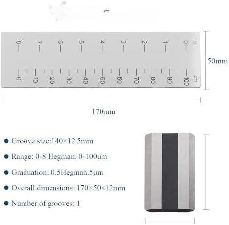 Grindometro, calibro di finezza della macinatura a canale singolo, calibro, calibro Hegman in acciaio inossidabile, 0-100μm 0-8 Hegman (0-50um)
