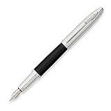 Franklin Covey Lexington, Fountain Pen with Medium Nib, Midnight Black Lacquer and Polished Chrome Cap, by Cross (FC0016IM-1MS)