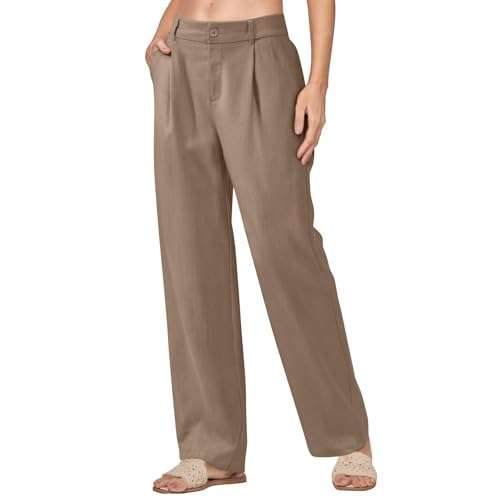 Pull On Wide Leg Dress Pants for Women Flowy Palazzo Pants Dressy Casual Elastic Waist Trousers with Pockets4