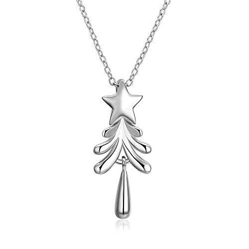 Collier de Noce Arbre de Noël en Argent pour Soirée Féminine