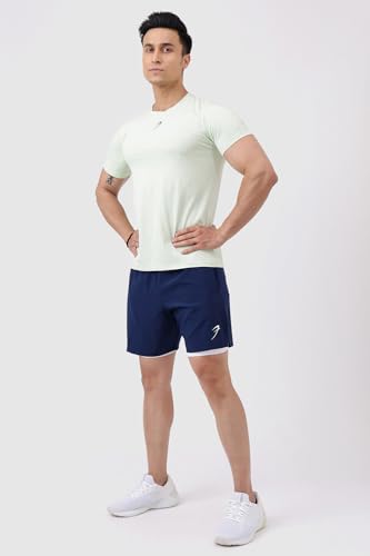 Image of FUAARK Double Layer 2 in 1 Sports Shorts with Inner Tights for Men Gym Tight Short with Pocket