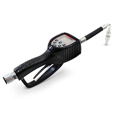 Oil Control Valve Meter Nozzle Preset Digital 10 Gpm / 35 Lpm Heavy Duty Air Operated Pneumatic 1/2" Inch Npt Inlet Pressure Range 7-1000 Psi / 0.5-70 Bar Flexible Spout