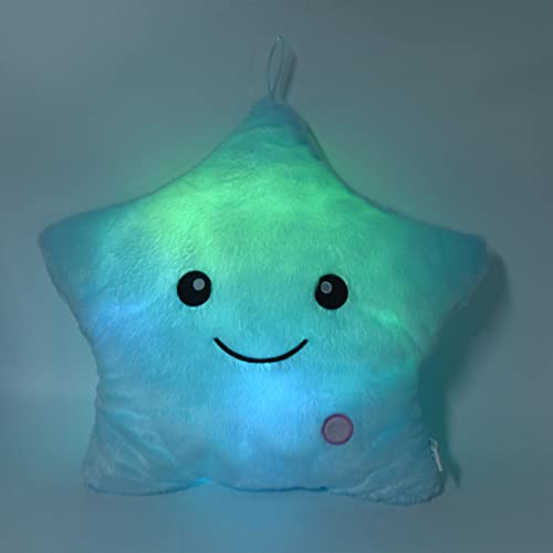 Travesseiro Luminoso Em Forma de Estrela, Cor Bonita, Travesseiro de Pelúcia Brilhante para Decoraçã