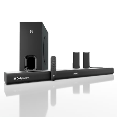 Image of GOVO GOSURROUND Max1600 | 5.1.2 Channel, 650W Soundbar with True Dolby Atmos, 6.5 inch subwoofer, Opt, AUX, USB & Bluetooth, 3 Equalizer Modes, Stylish Remote & LED Display (Platinum Black)