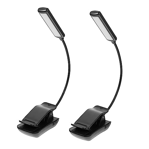 Mipcase Booklight Clip on Led Reading Lamp for Boys and Girls 3-Levels Adjustment Bedside Reading Lamp 2 Pack