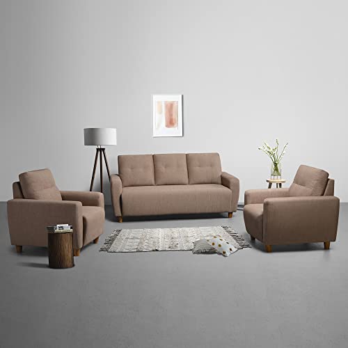 Image of Sleepyhead Yolo - 3+1+1 Seater Sofa Set (Fabric, Coco Brown, 5 to 6 Person Sofa)