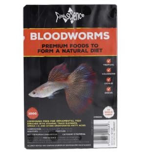 Frozen Fish Food Mix, Tropical & Coldwater, Bloodworm, Mysis, Brine Shrimp, Daphnia, Tubifex, Tropical Sextet (10, Bloodworm)