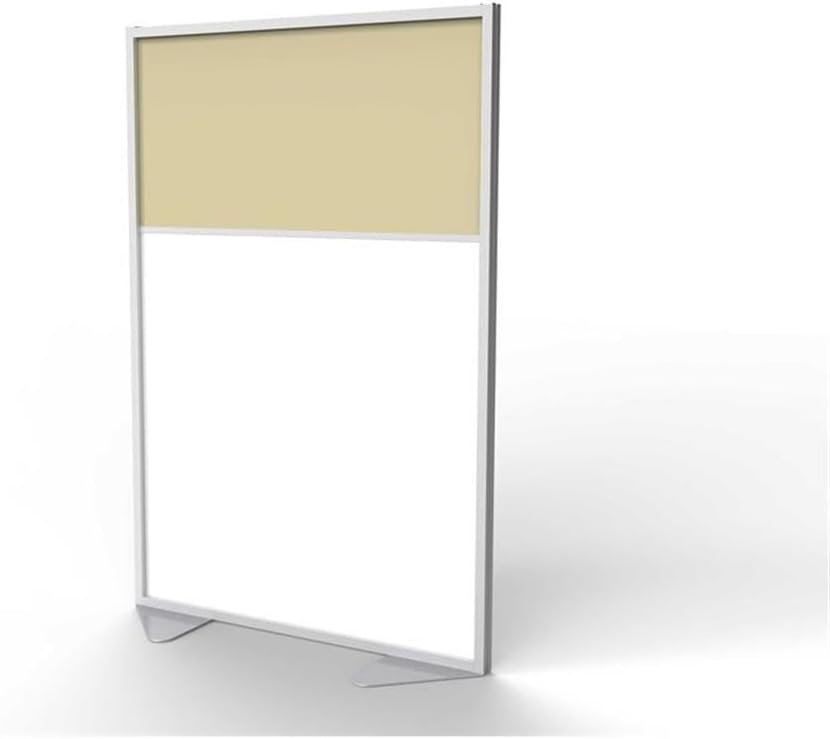 Pemberly Row Vinyl Floor Partition, 2 Split Panel Infill, Caramel Finish, 48 x 72 in, Satin Aluminum Frame, Modular Room Divider for Offices, Classrooms, Collaboration Spaces, Made in USA