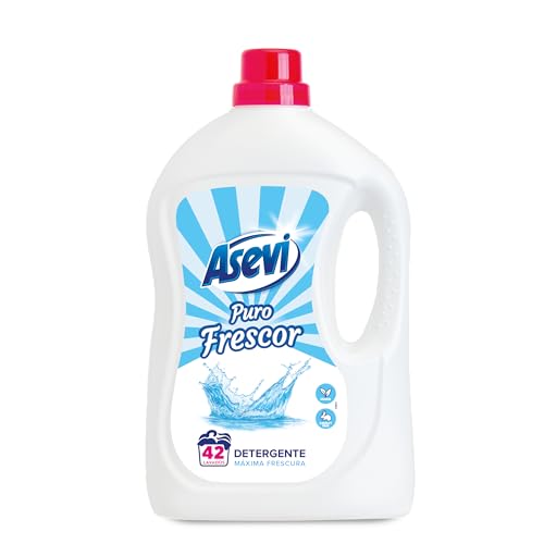 Asevi Detergente Líquido para Lavadora Puro Frescor - Detergente para Ropa Blanca y de Color con Fórmula Concentrada - Extra de Frescura para una Ropa Limpia y Perfumada - 42 Lavados