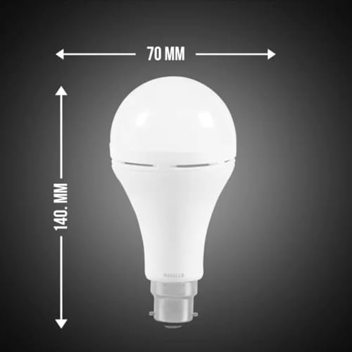 Image of Havells 12W wattage Bulb | High CRI & High Efficiency | Energy Efficient | Mercury-Free | 4KV Surge Protection | 100 Lumens Per Watt |Cool Day Light (6500K) b22d(Pack of 20)
