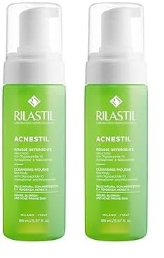 Rilastil – Acnestil Mousse Limpiadora Seborreguladora, Reduce y Previene las Imperfecciones, con Pantenol, Ceramidas y Ácido Hialurónico, Para Pieles Mixtas o Grasas con Tendencia Acneica – 165 ml